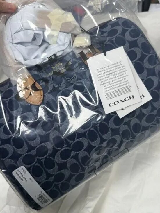 💙Coach Rowan Large Satchel Bag In Signature Denim Canvas CY699 NWT original Pac - Picture 6 of 9